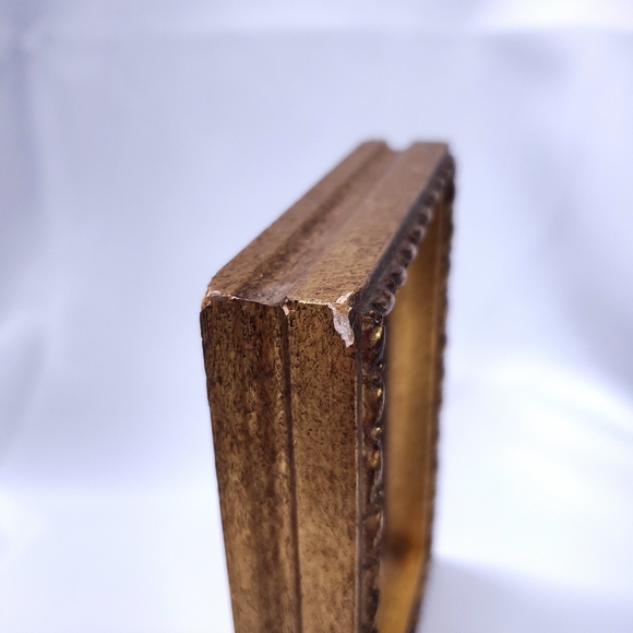 Gold Framed Oil Painting Church Landscape  5.75x4.24" Violet Linton  Vtg - Picture 6 of 8